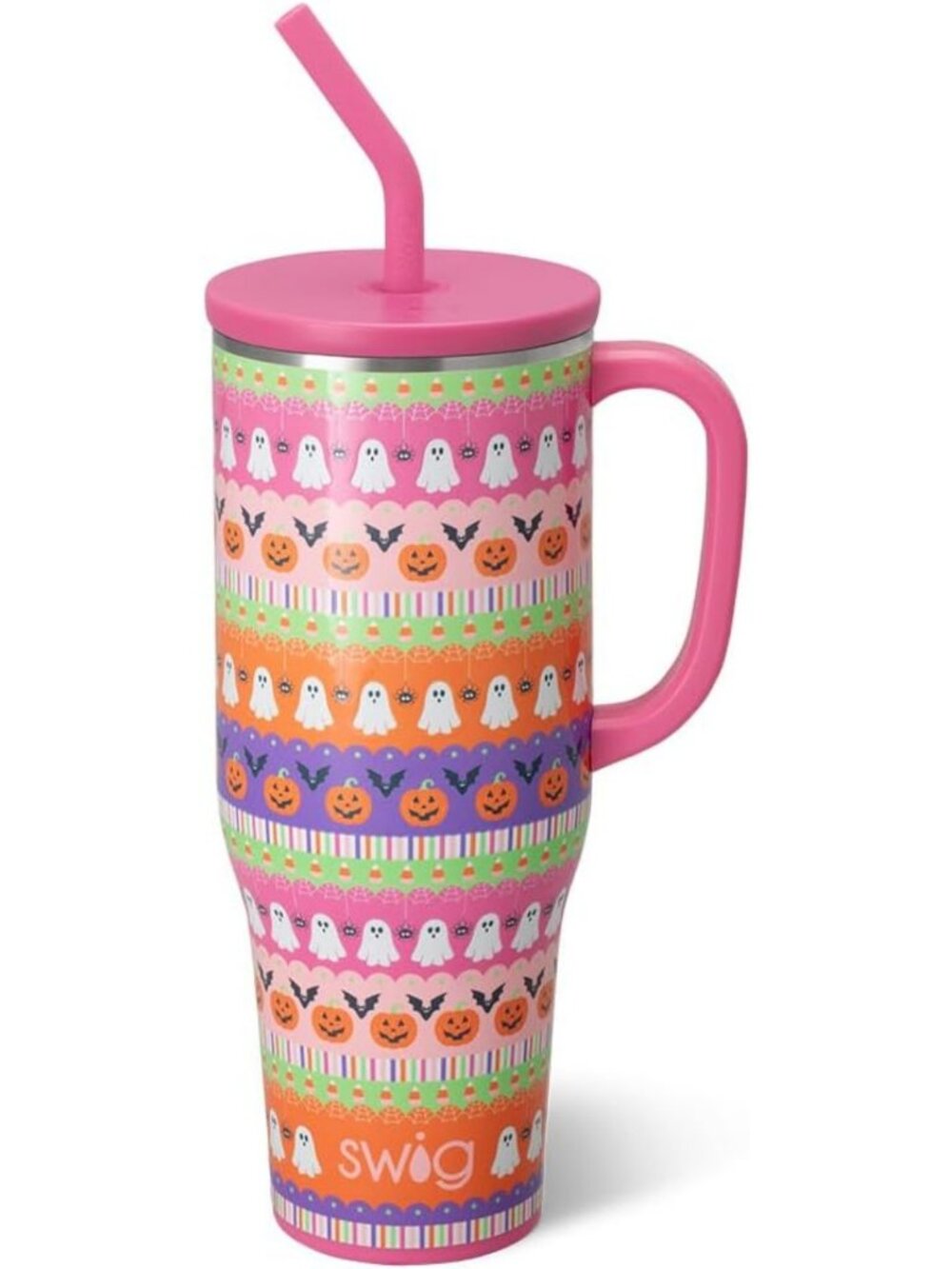 Insulated 40oz Mega Mug with Handle & Straw - Perfect for Trick or Treating!